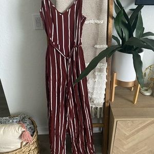 NWT striped jumpsuit with tie